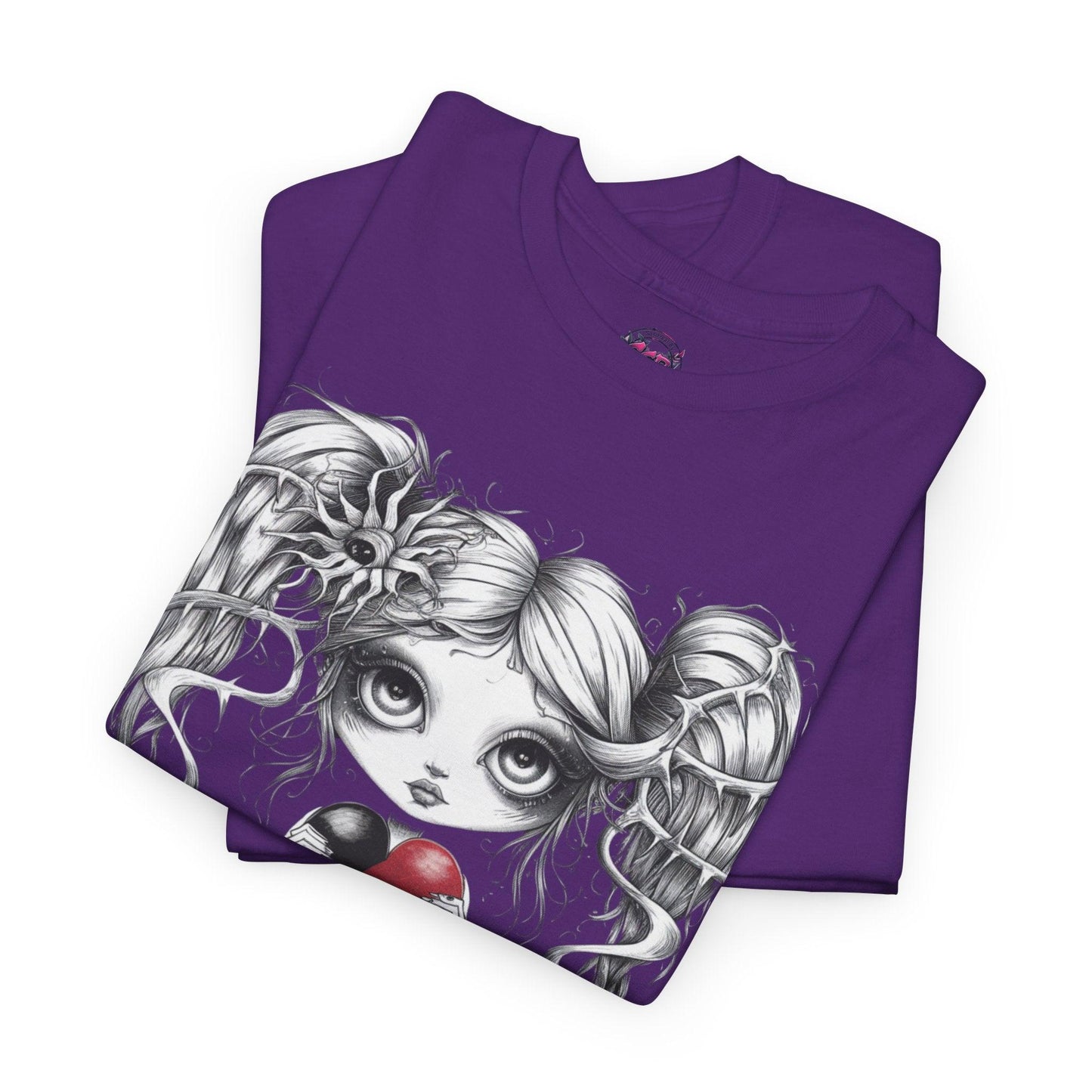 Gothic Love Tee Unisex Heavy Cotton Shirt - Heart Design - SosirrealByDesign