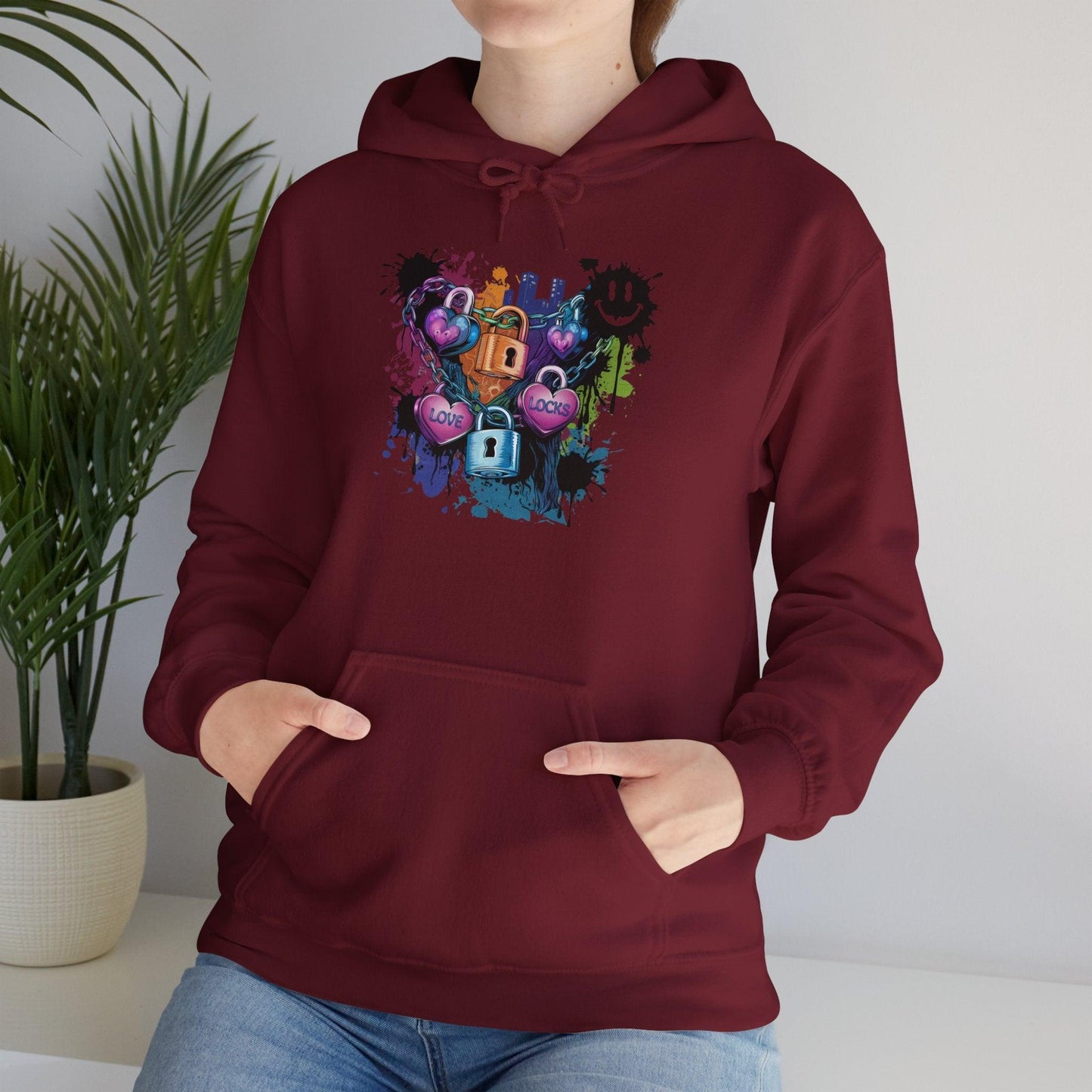 Colorful Heart Hoodie - Colorful Heart Art Streetwear - SosirrealByDesign