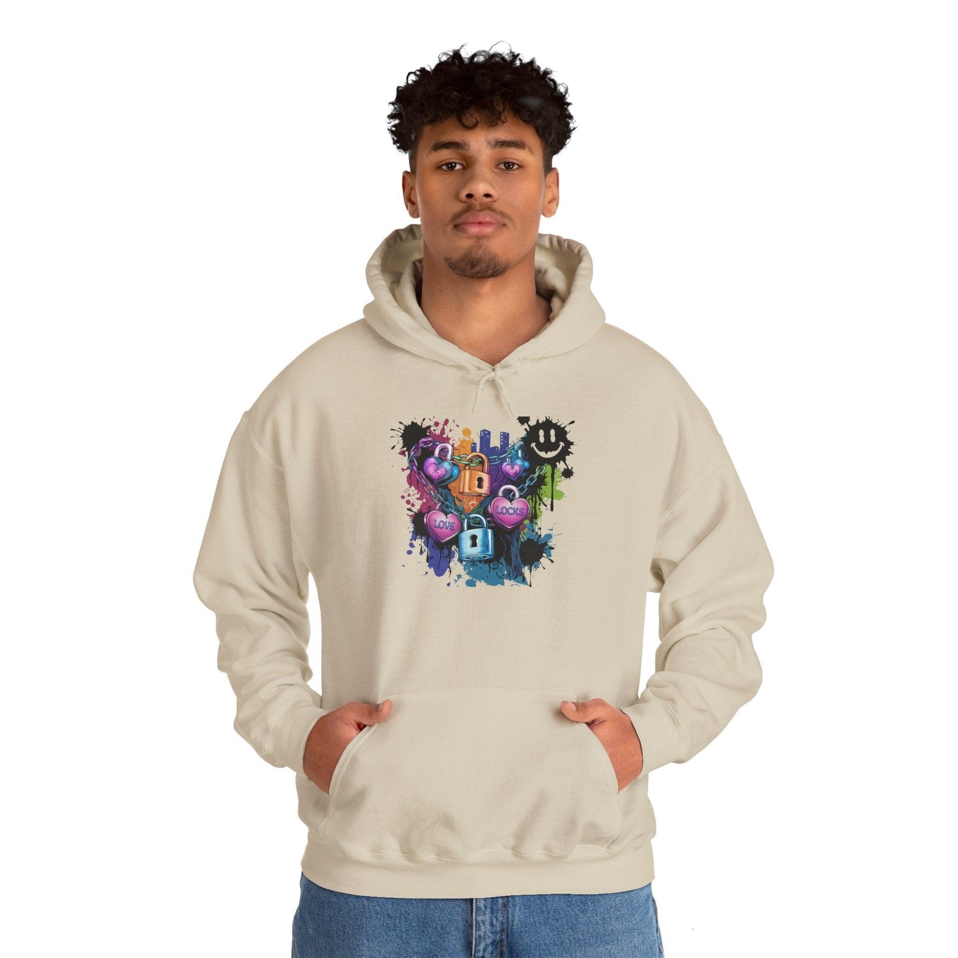 Colorful Heart Hoodie - Colorful Heart Art Streetwear - SosirrealByDesign