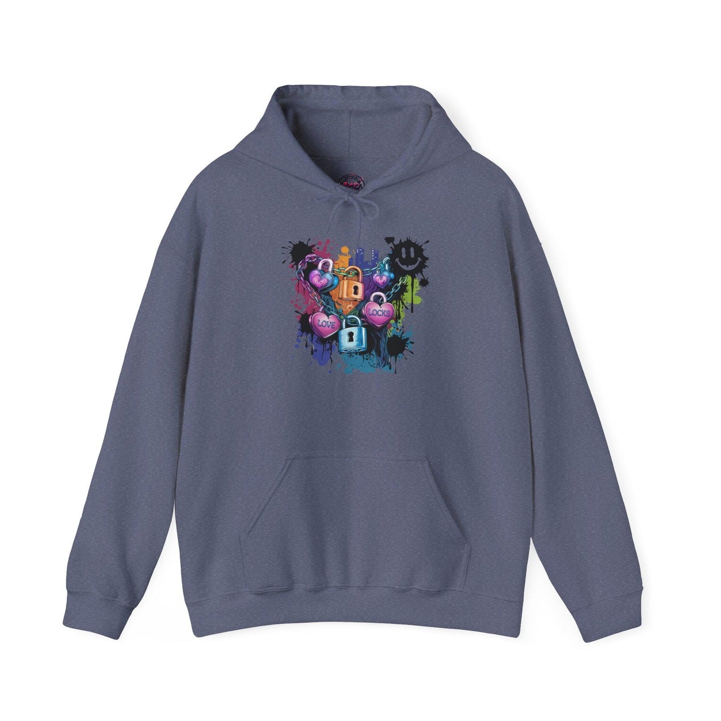 Colorful Heart Hoodie - Colorful Heart Art Streetwear - SosirrealByDesign