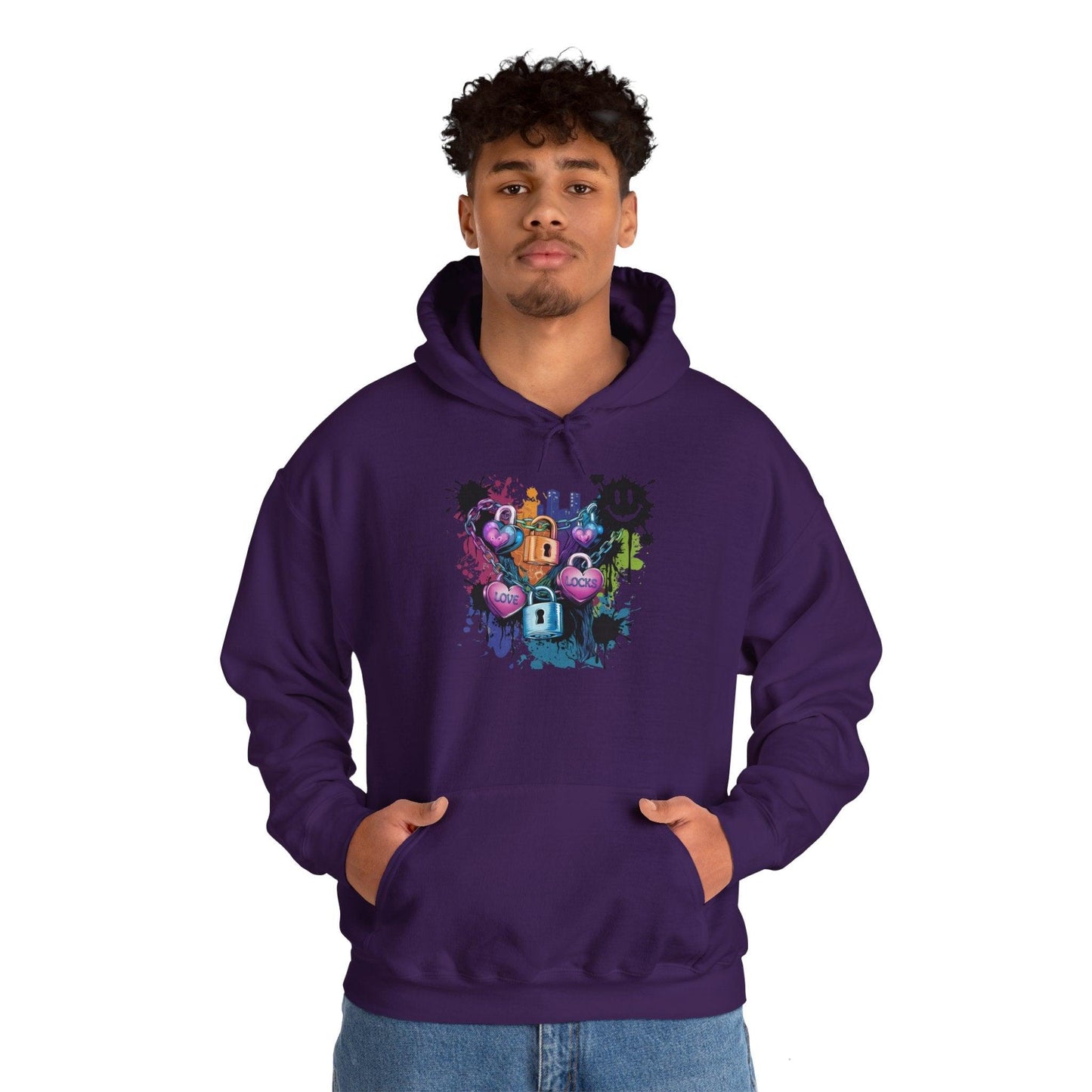 Colorful Heart Hoodie - Colorful Heart Art Streetwear - SosirrealByDesign