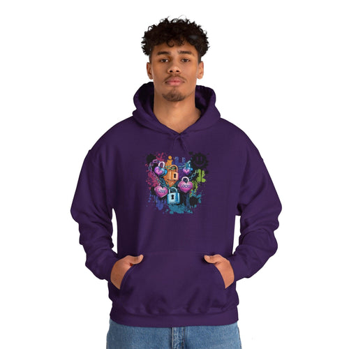 Colorful Heart Hoodie - Colorful Heart Art Streetwear - SosirrealByDesign
