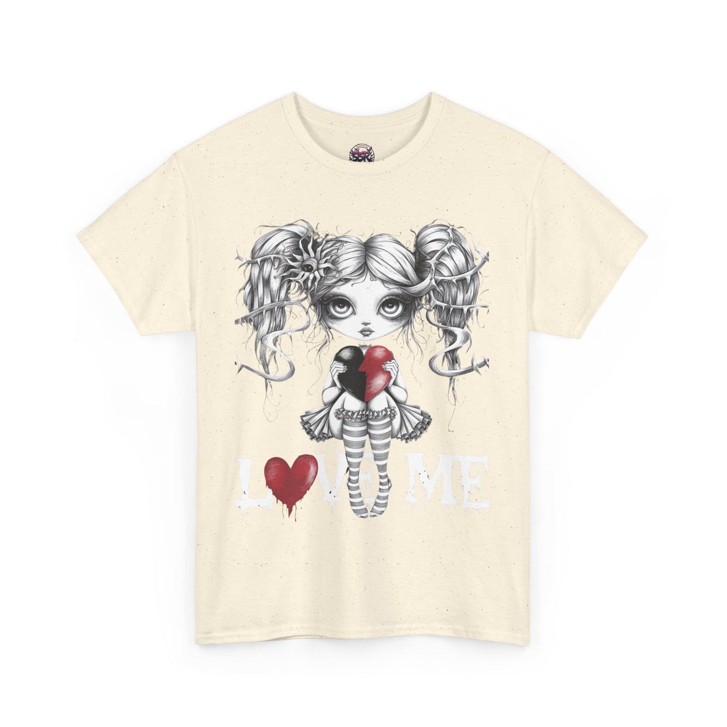 Gothic Love Unisex Heavy Cotton Tee - Heart Design