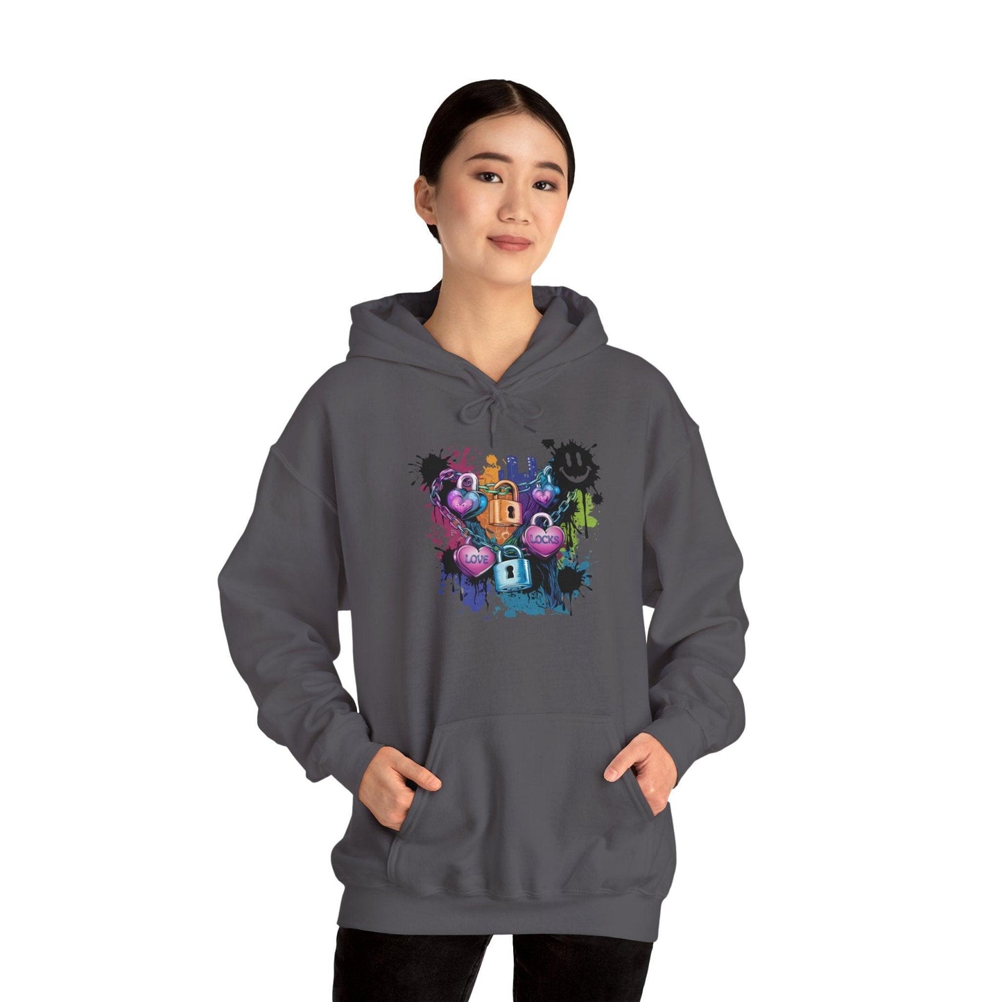 Colorful Heart Hoodie - Colorful Heart Art Streetwear - SosirrealByDesign