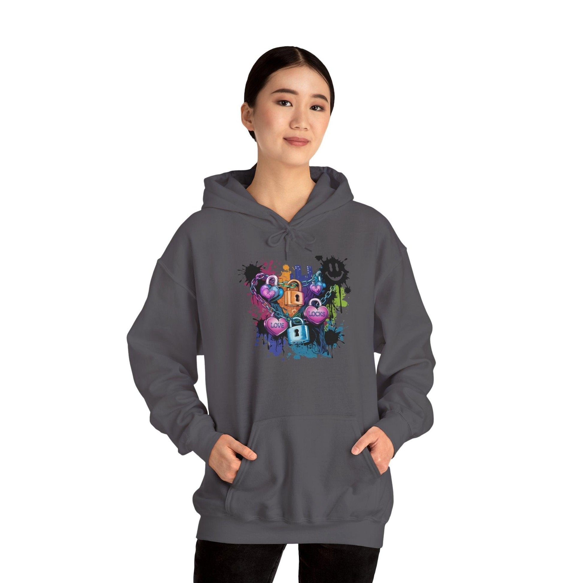 Colorful Heart Hoodie - Colorful Heart Art Streetwear - SosirrealByDesign