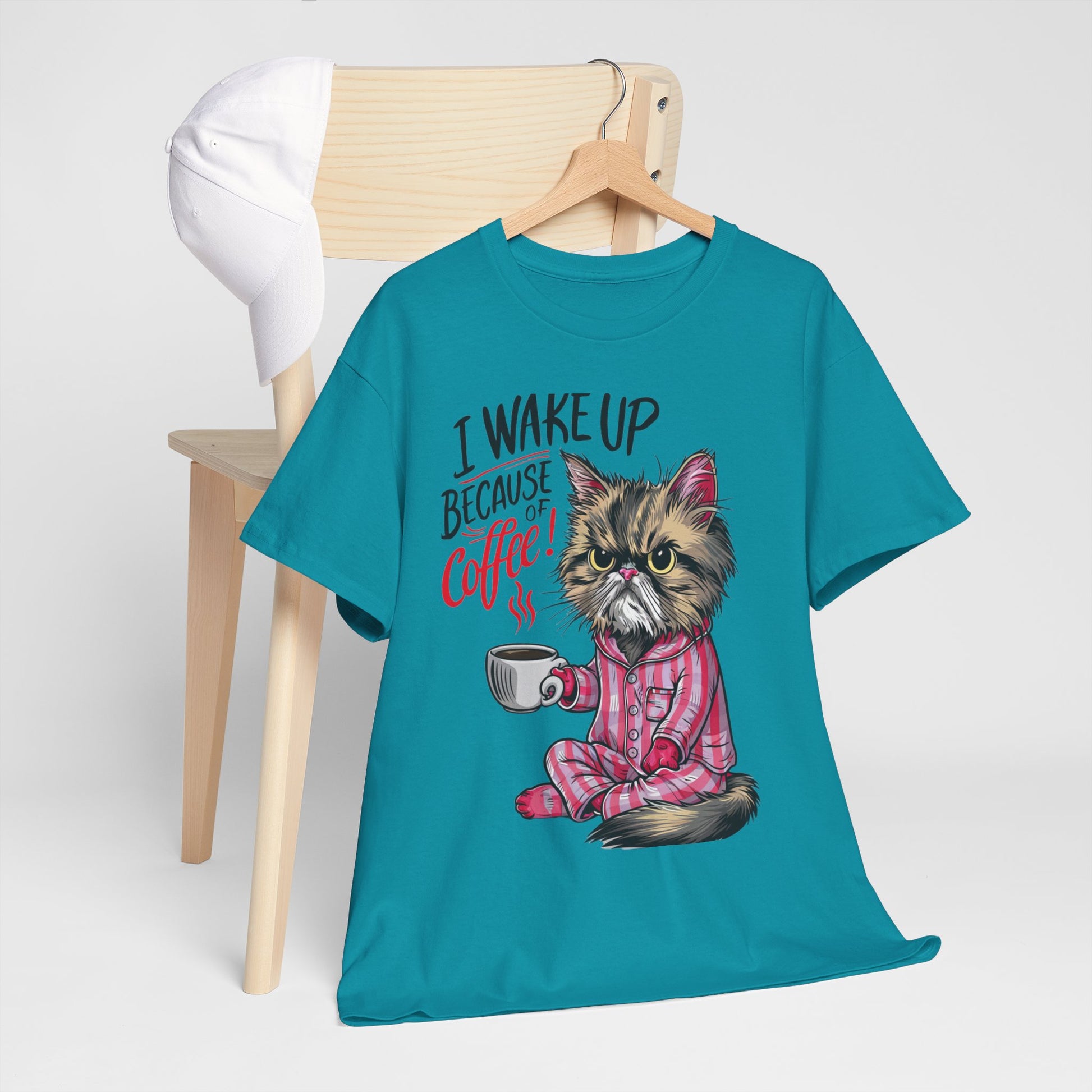 Funny Cat Coffee - I Wake Up Because of Coffee! - SosirrealByDesign