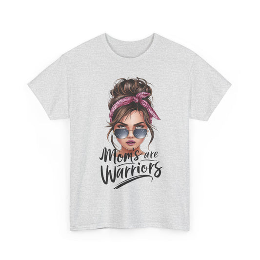 Moms are Warriors v101 - Empowering Graphic T-Shirt for Mothers - SosirrealByDesign