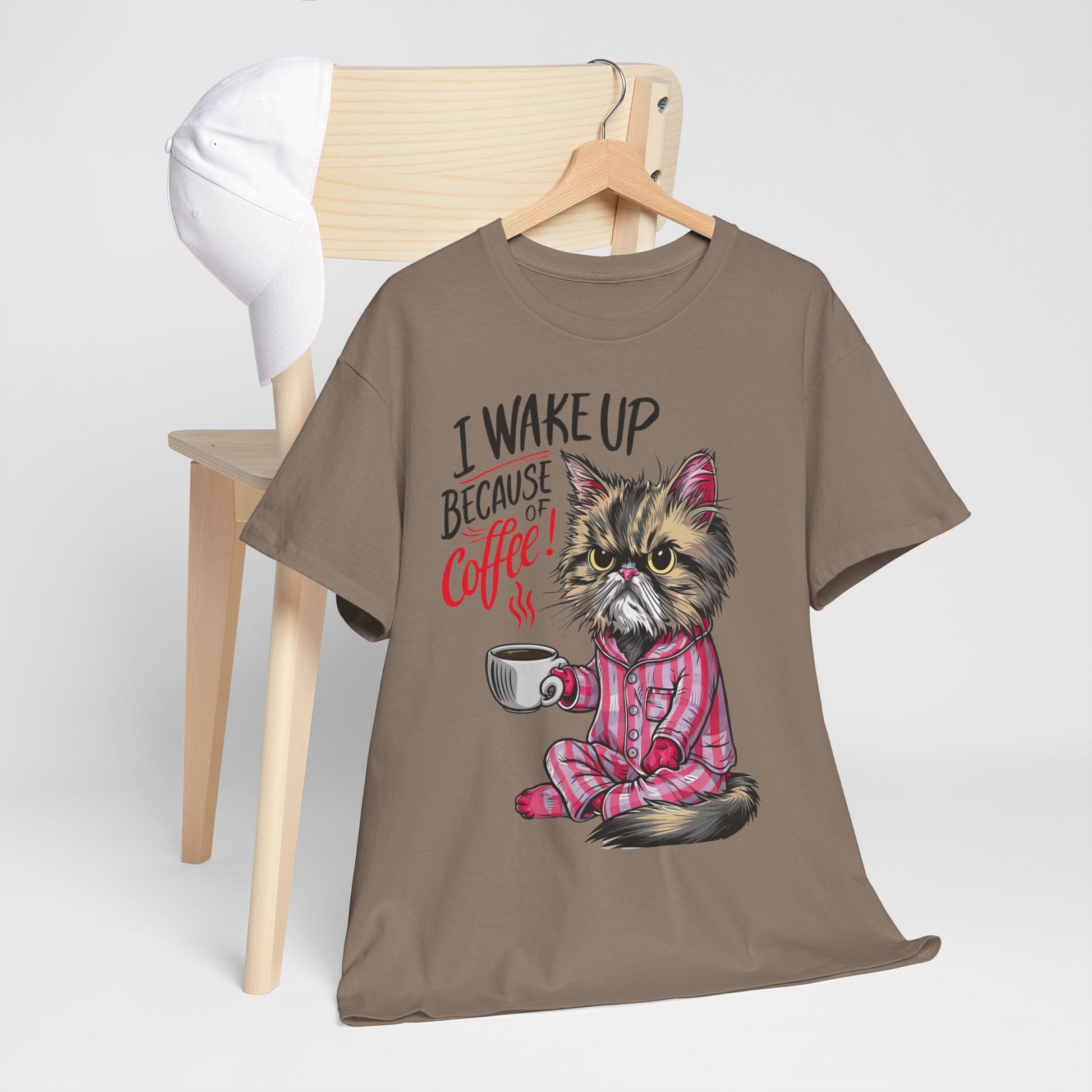 Funny Cat Coffee - I Wake Up Because of Coffee! - SosirrealByDesign