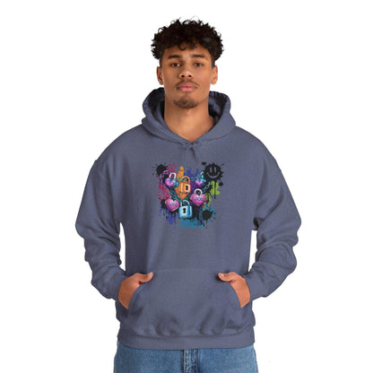 Colorful Heart Hoodie - Colorful Heart Art Streetwear - SosirrealByDesign