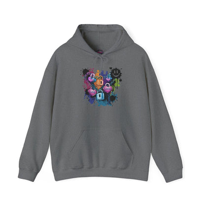 Colorful Heart Hoodie - Colorful Heart Art Streetwear - SosirrealByDesign