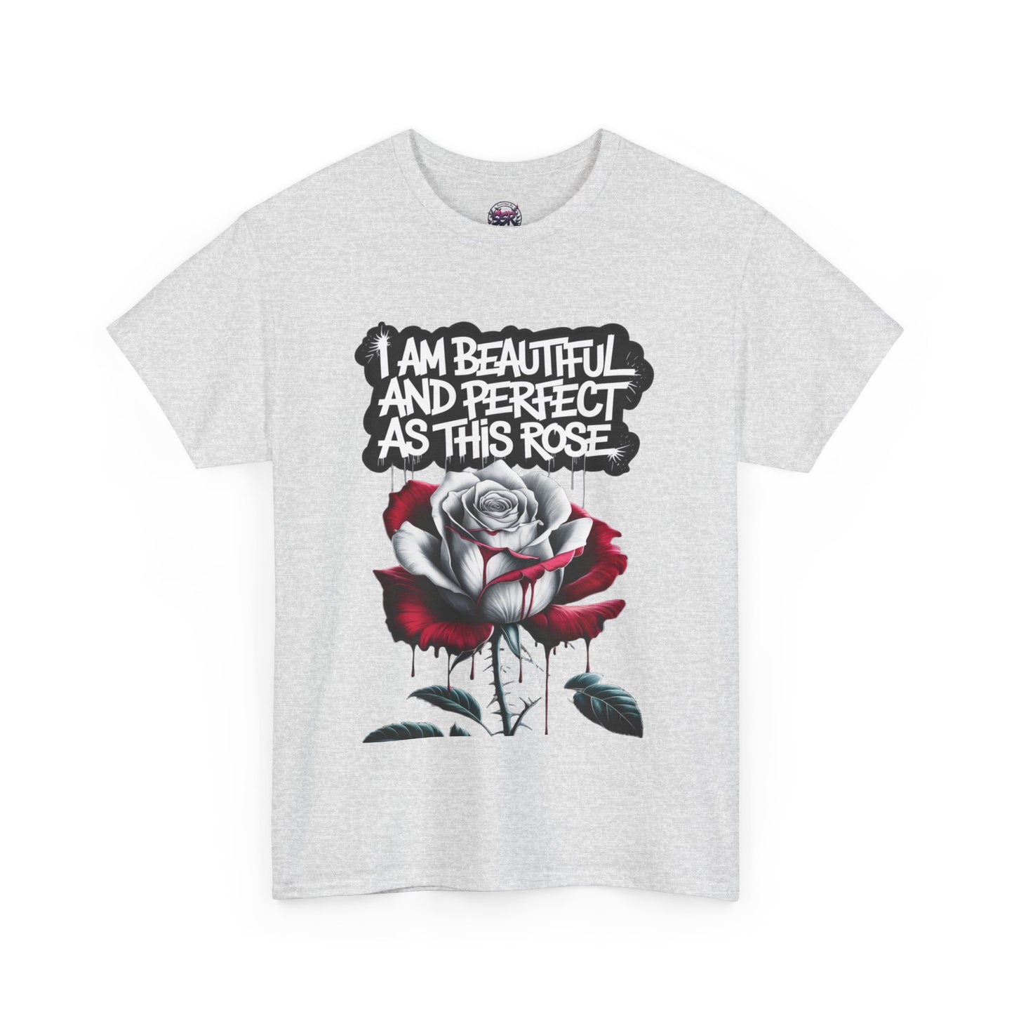 Inspirational Rose Graphic - "I Am Beautiful and Perfect as This Rose"