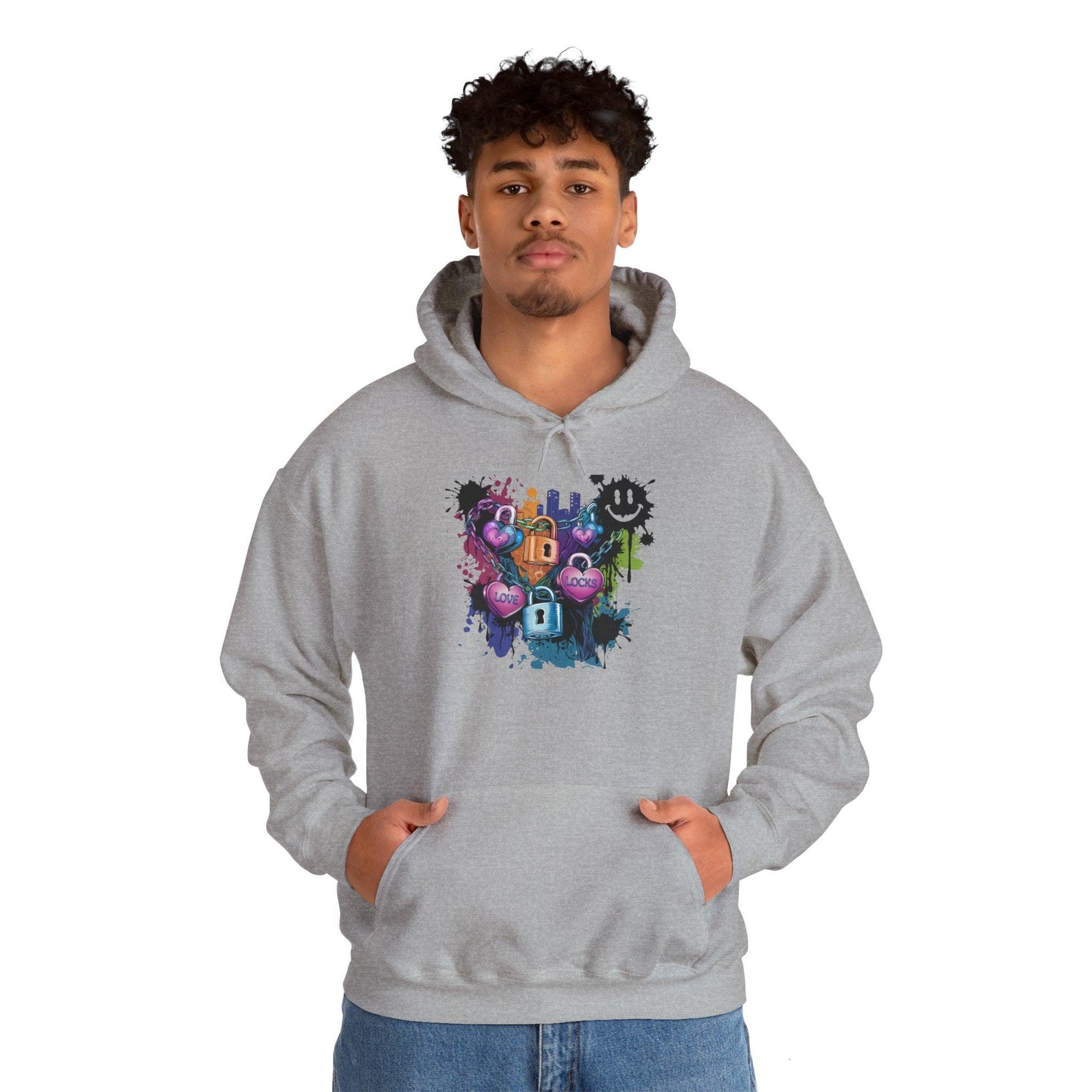 Colorful Heart Hoodie - Colorful Heart Art Streetwear - SosirrealByDesign