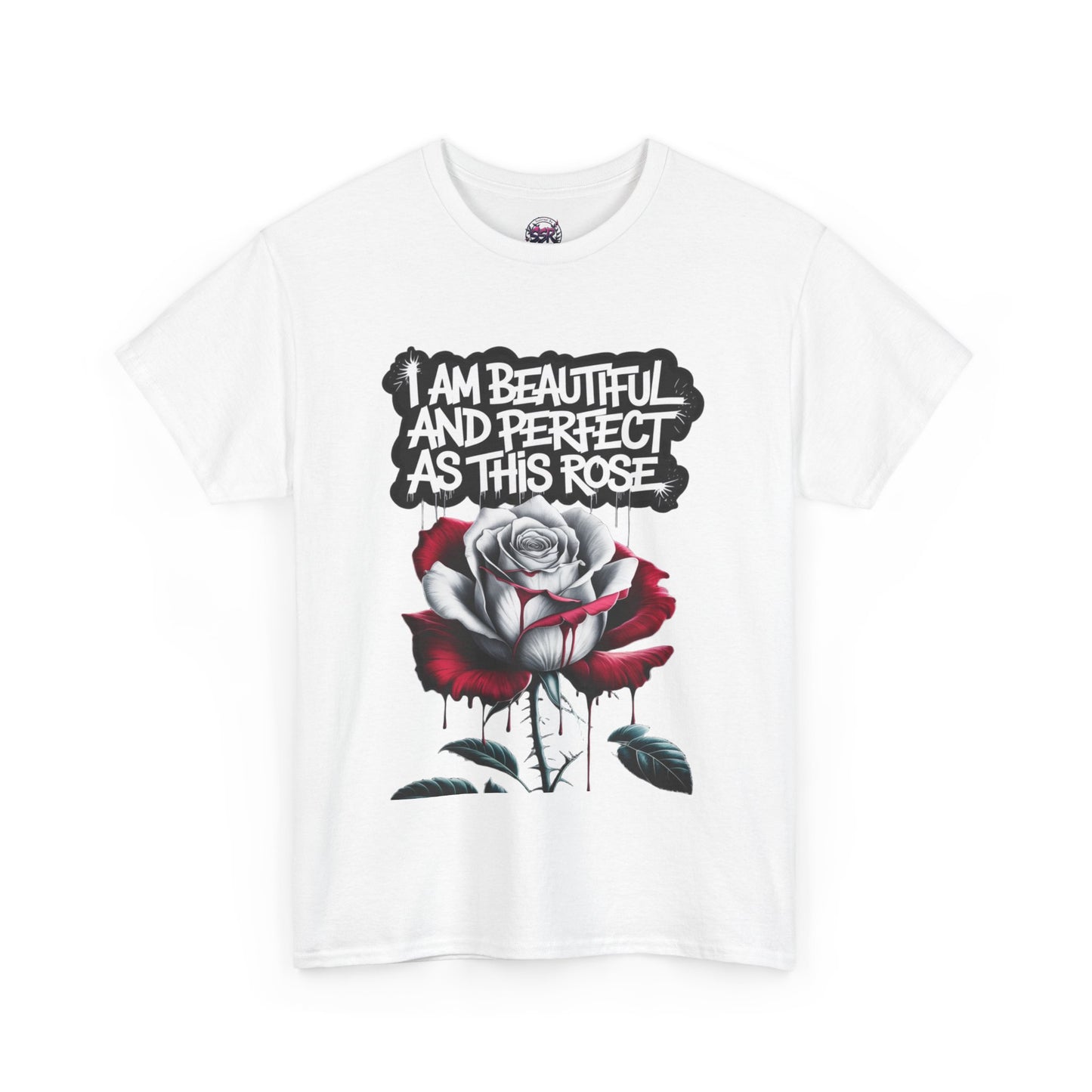 Inspirational Rose Graphic - "I Am Beautiful and Perfect as This Rose"