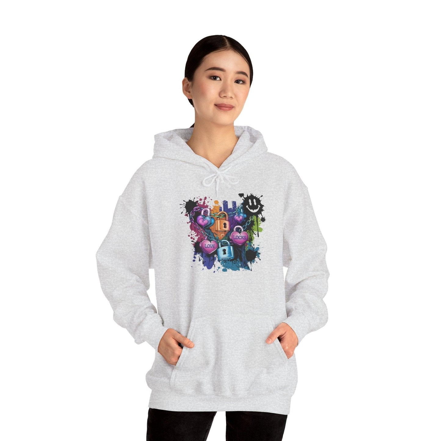 Colorful Heart Hoodie - Colorful Heart Art Streetwear - SosirrealByDesign