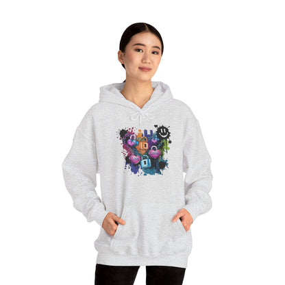 Colorful Heart Hoodie - Colorful Heart Art Streetwear - SosirrealByDesign