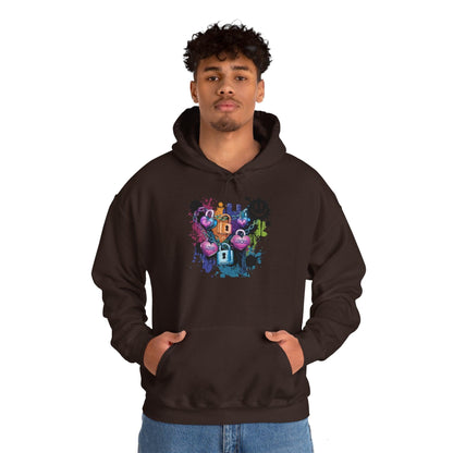 Colorful Heart Hoodie - Colorful Heart Art Streetwear - SosirrealByDesign