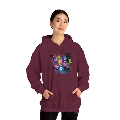 Colorful Heart Hoodie - Colorful Heart Art Streetwear - SosirrealByDesign