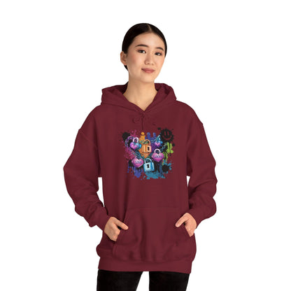 Colorful Heart Hoodie - Colorful Heart Art Streetwear - SosirrealByDesign