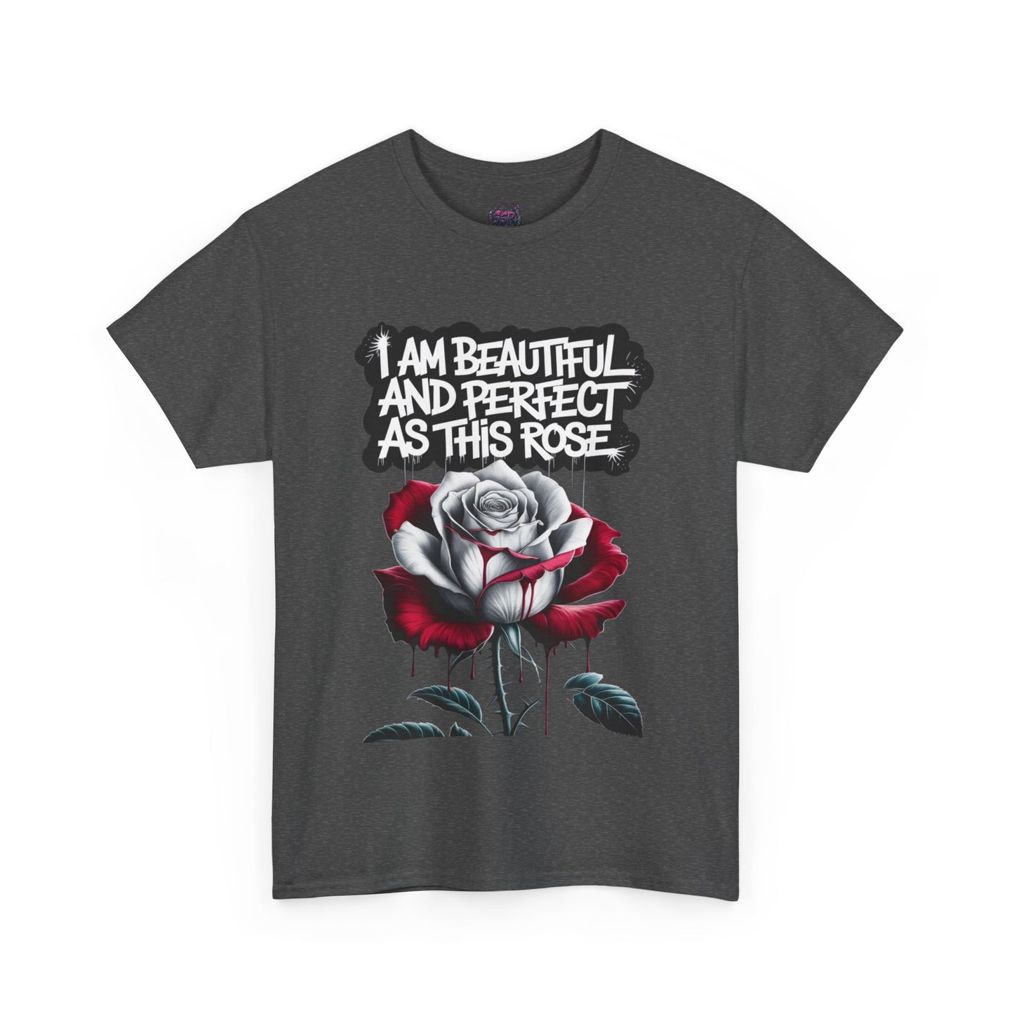 Inspirational Rose Graphic - "I Am Beautiful and Perfect as This Rose"