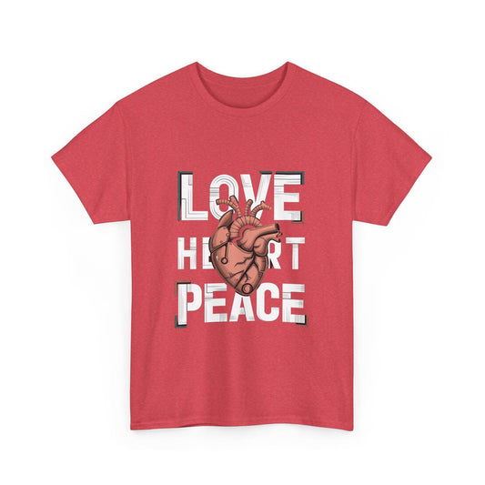 Lov3 H3art P3ace Tshirt - Unique Design for Peace Lovers - SosirrealByDesign