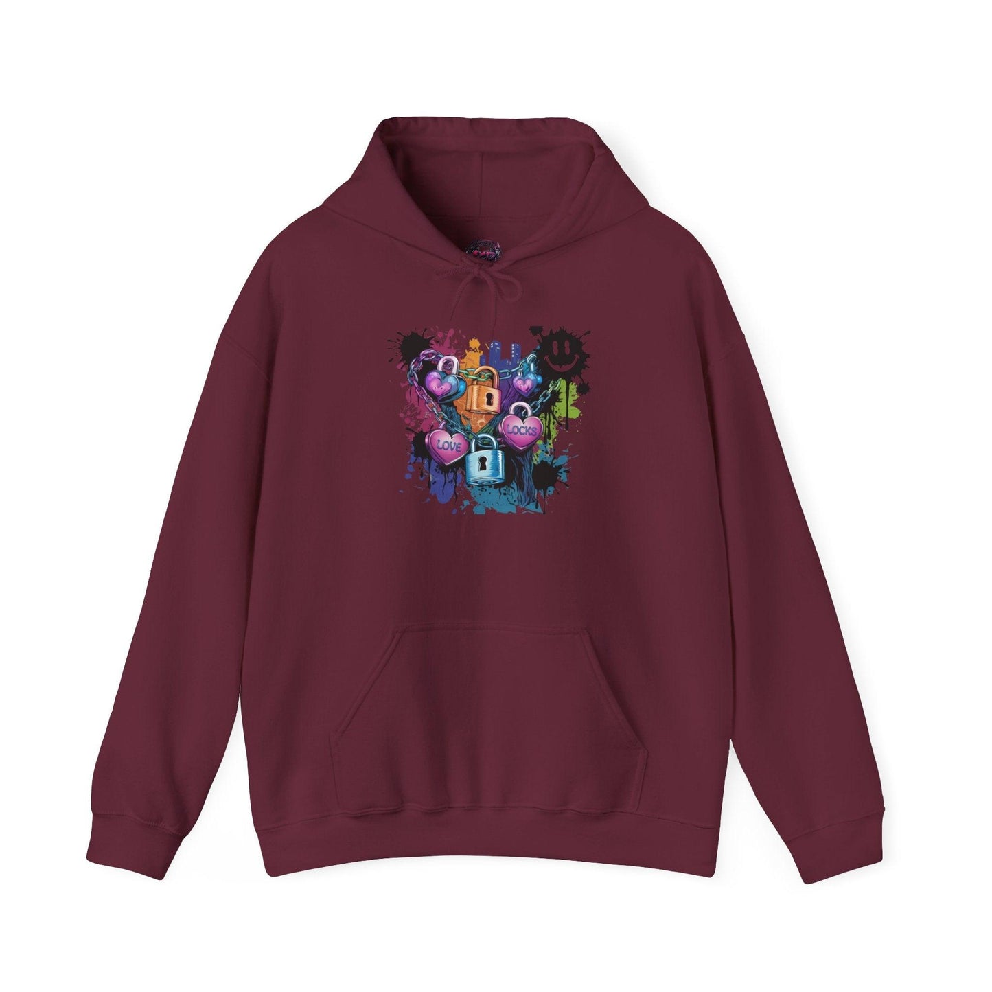 Colorful Heart Hoodie - Colorful Heart Art Streetwear - SosirrealByDesign