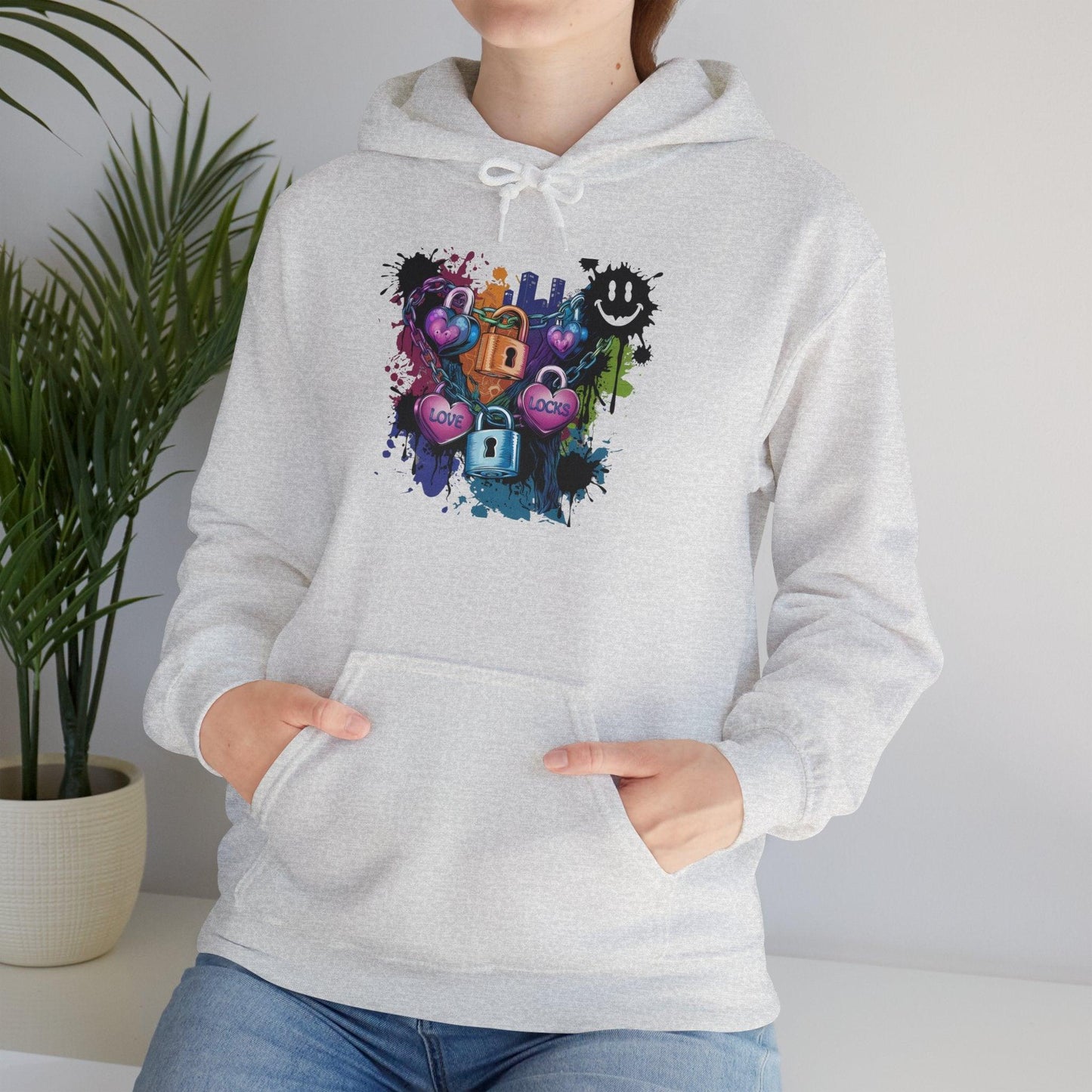 Colorful Heart Hoodie - Colorful Heart Art Streetwear - SosirrealByDesign