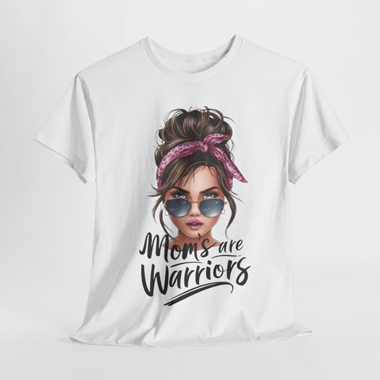 Moms are Warriors v101 - Empowering Graphic T-Shirt for Mothers - SosirrealByDesign