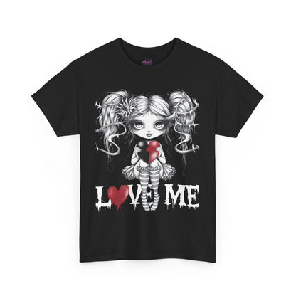 Gothic Love Unisex Heavy Cotton Tee - Heart Design