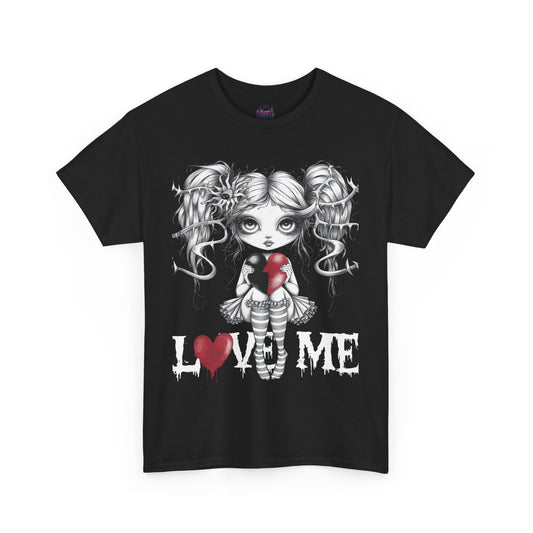 Gothic Love Unisex Heavy Cotton Tee - Heart Design