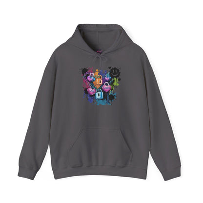 Colorful Heart Hoodie - Colorful Heart Art Streetwear - SosirrealByDesign