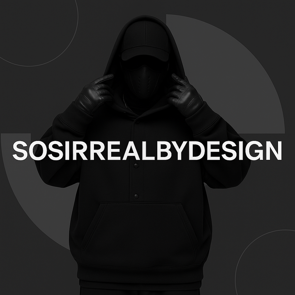"Bold graphic tees and statement hats from SosirrealByDesign streetwear collection"