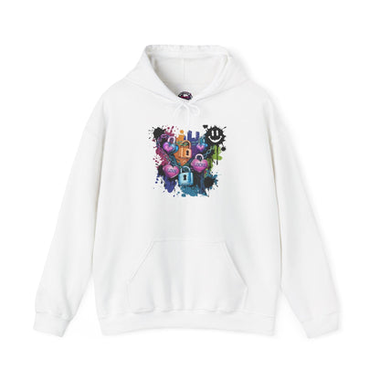 Colorful Heart Hoodie - Colorful Heart Art Streetwear - SosirrealByDesign