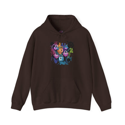 Colorful Heart Hoodie - Colorful Heart Art Streetwear - SosirrealByDesign