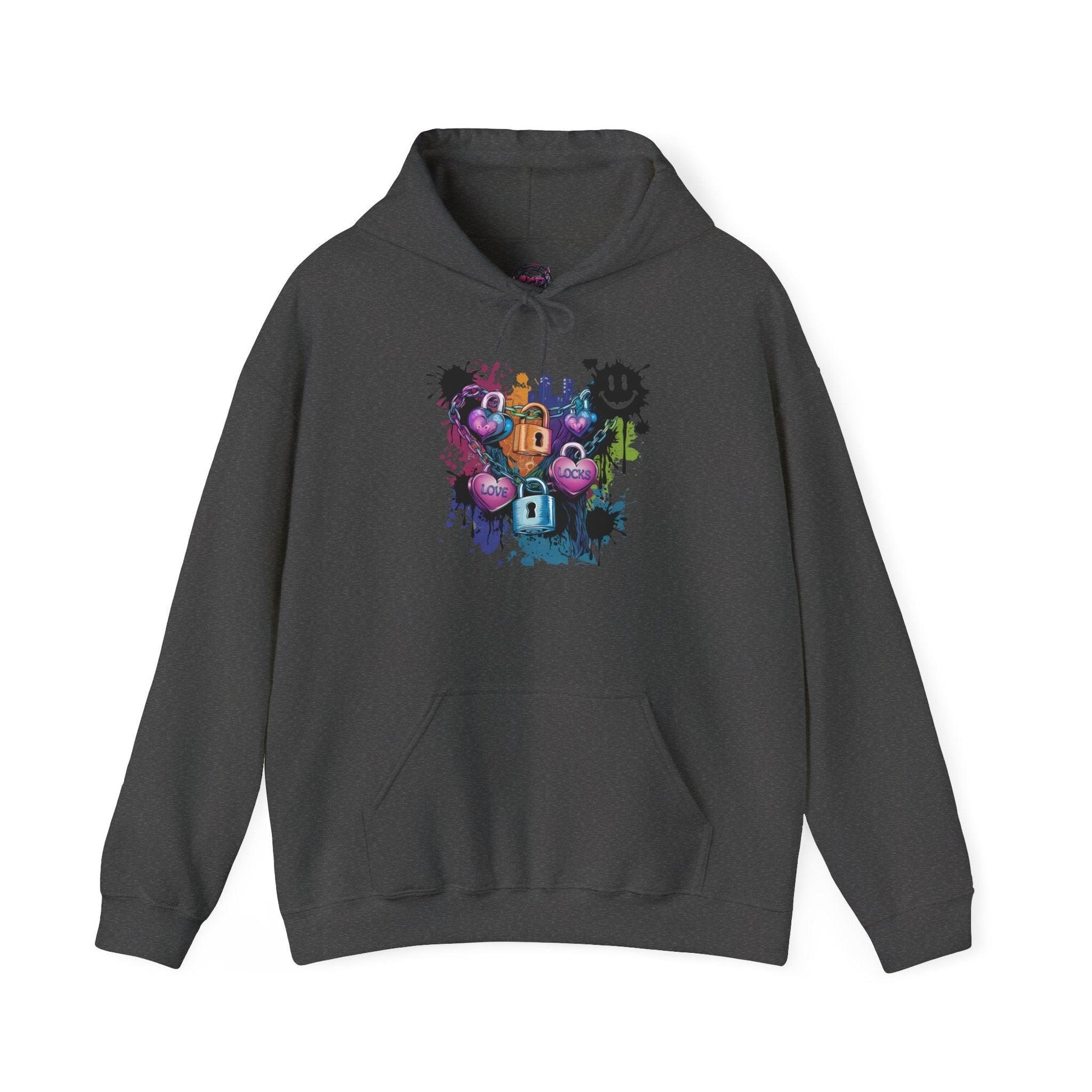 Colorful Heart Hoodie - Colorful Heart Art Streetwear - SosirrealByDesign