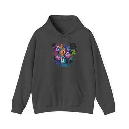 Colorful Heart Hoodie - Colorful Heart Art Streetwear - SosirrealByDesign