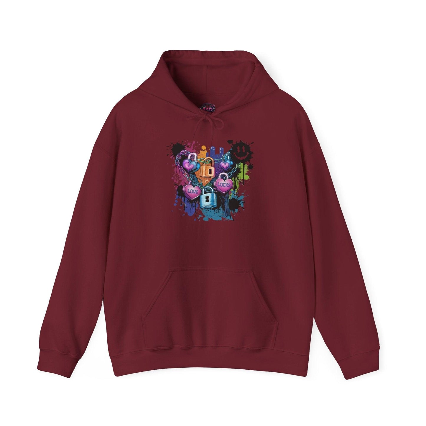 Colorful Heart Hoodie - Colorful Heart Art Streetwear - SosirrealByDesign