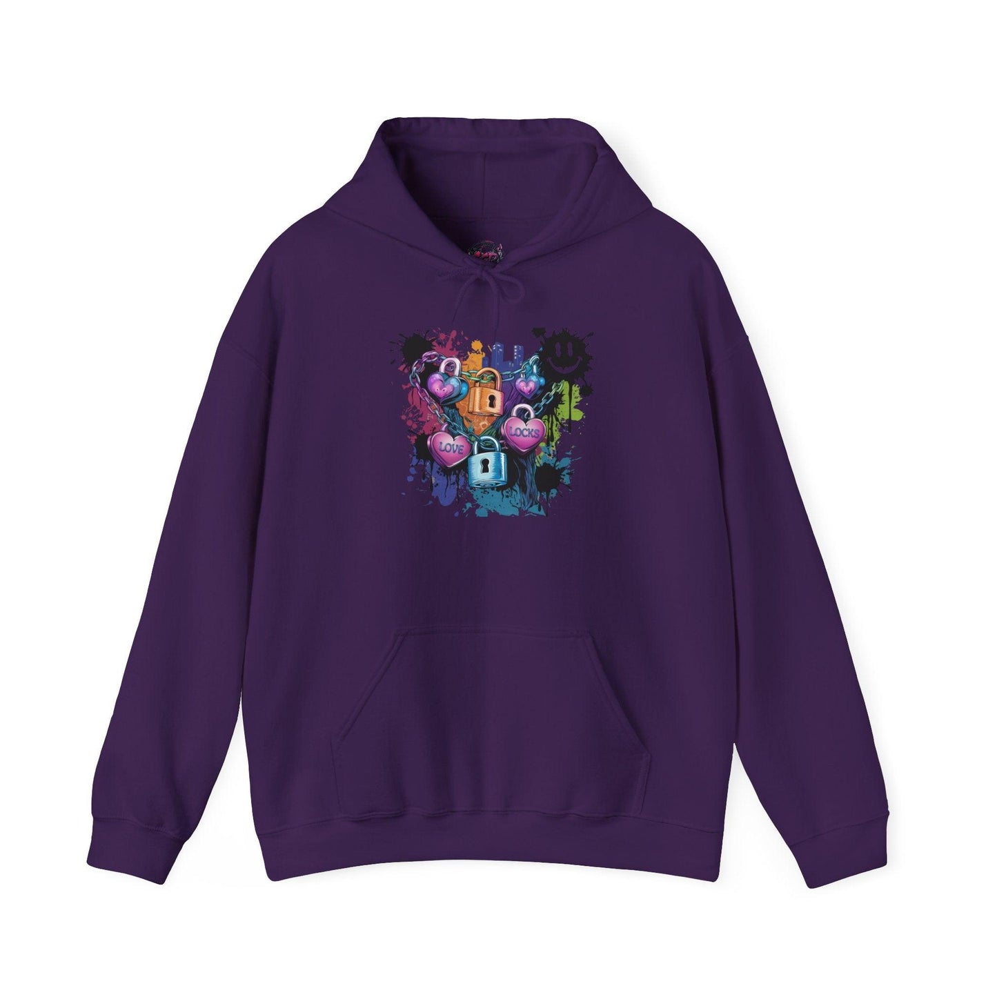 Colorful Heart Hoodie - Colorful Heart Art Streetwear - SosirrealByDesign