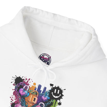 Colorful Heart Hoodie - Colorful Heart Art Streetwear - SosirrealByDesign