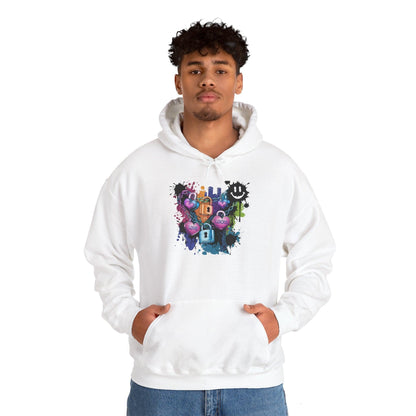 Colorful Heart Hoodie - Colorful Heart Art Streetwear - SosirrealByDesign