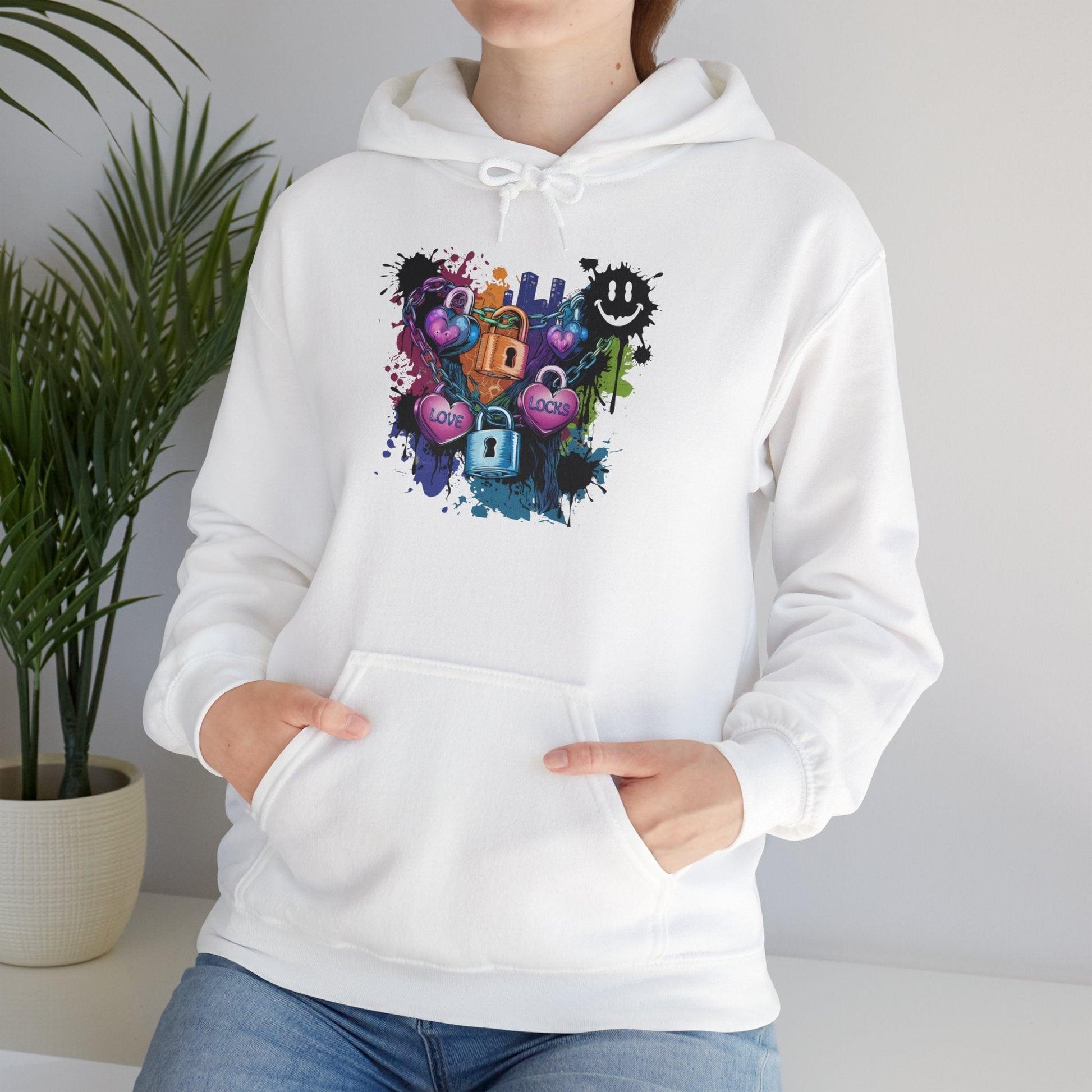 Colorful Heart Hoodie - Colorful Heart Art Streetwear - SosirrealByDesign