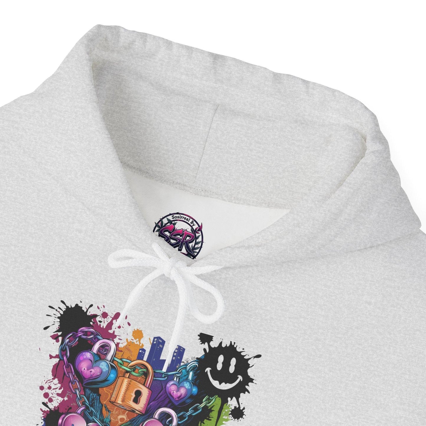 Colorful Heart Hoodie - Colorful Heart Art Streetwear - SosirrealByDesign