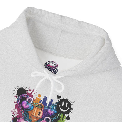 Colorful Heart Hoodie - Colorful Heart Art Streetwear - SosirrealByDesign