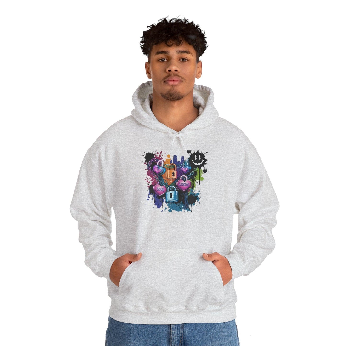 Colorful Heart Hoodie - Colorful Heart Art Streetwear - SosirrealByDesign