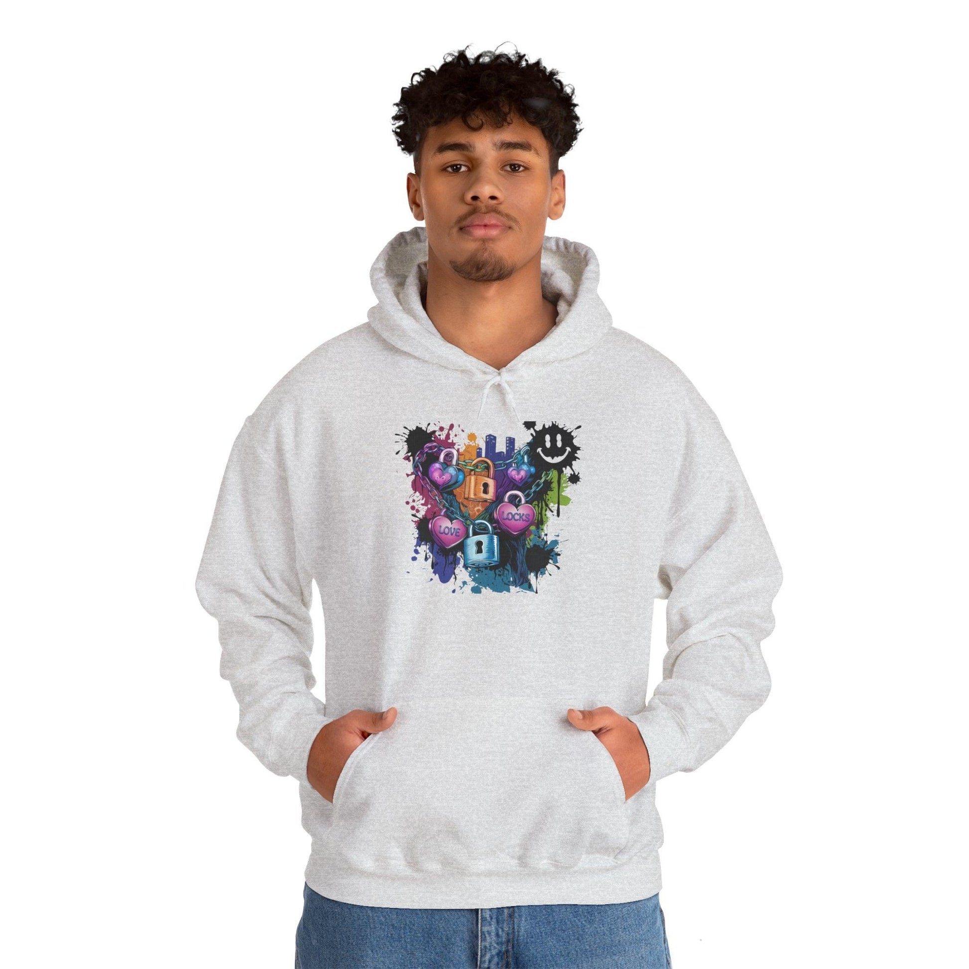 Colorful Heart Hoodie - Colorful Heart Art Streetwear - SosirrealByDesign