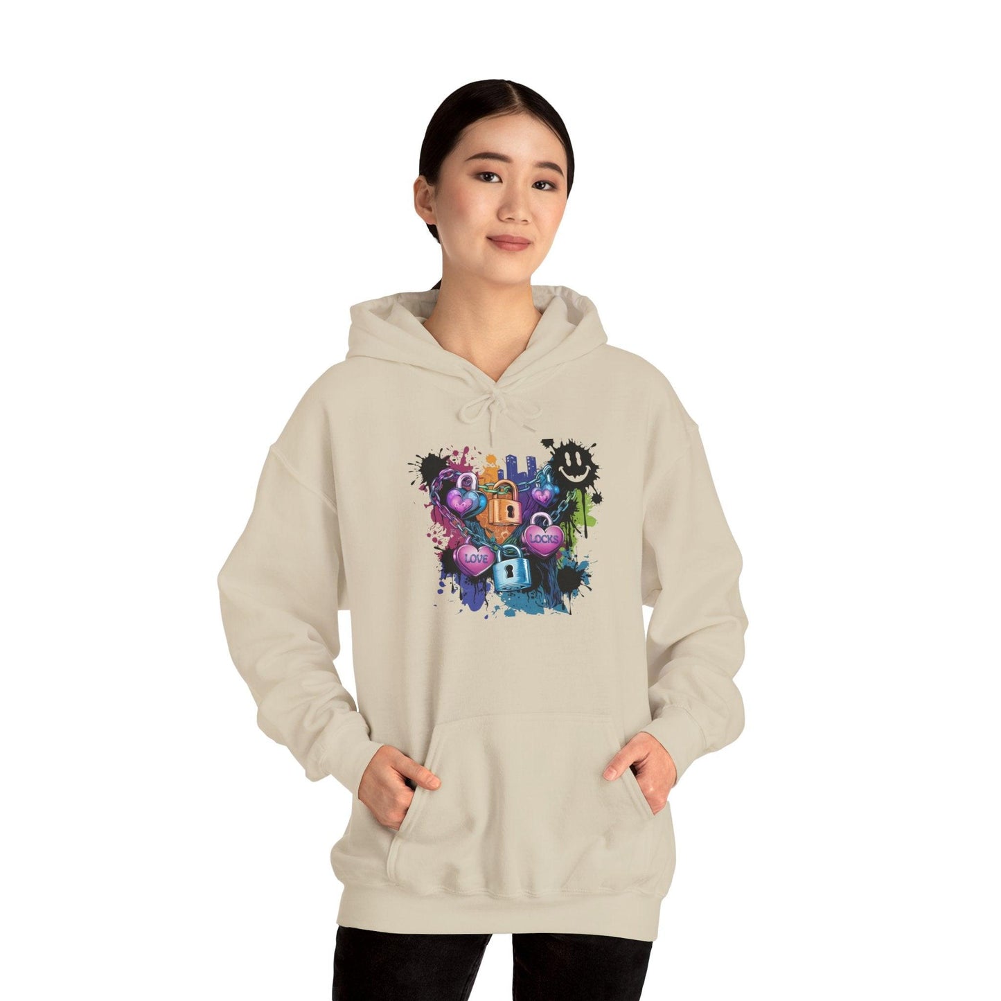 Colorful Heart Hoodie - Colorful Heart Art Streetwear - SosirrealByDesign