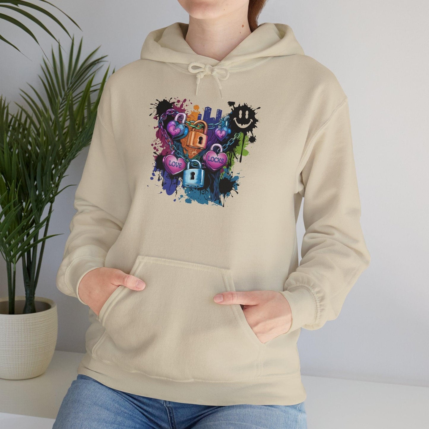 Colorful Heart Hoodie - Colorful Heart Art Streetwear - SosirrealByDesign