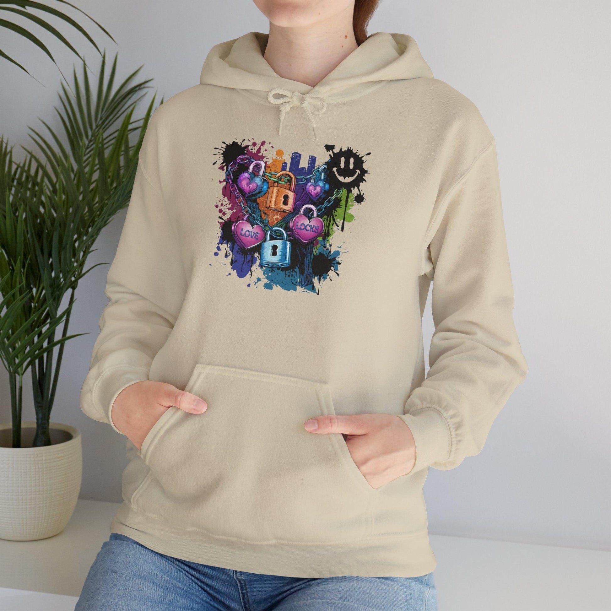 Colorful Heart Hoodie - Colorful Heart Art Streetwear - SosirrealByDesign