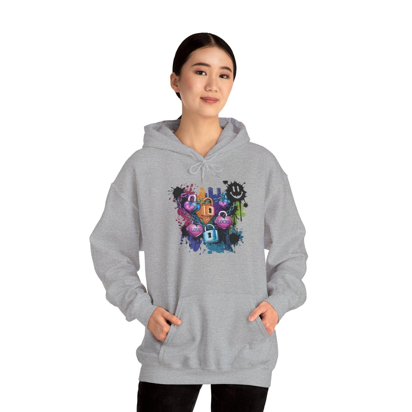 Colorful Heart Hoodie - Colorful Heart Art Streetwear - SosirrealByDesign