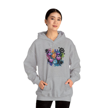 Colorful Heart Hoodie - Colorful Heart Art Streetwear - SosirrealByDesign