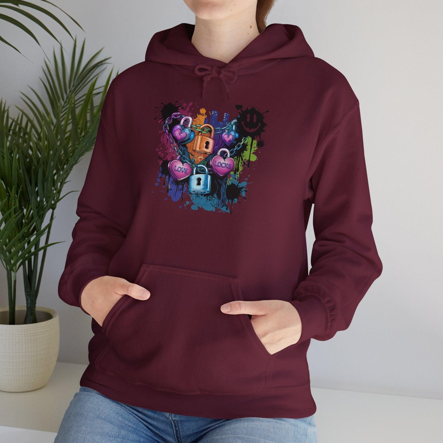 Colorful Heart Hoodie - Colorful Heart Art Streetwear - SosirrealByDesign
